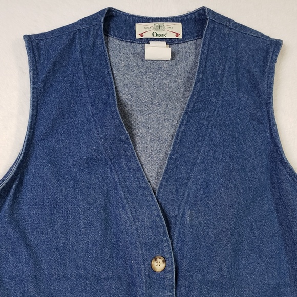 Orivis Vintage Denim Jean Button Vest Womens Small - Picture 3 of 7